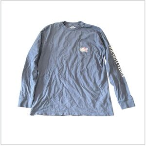 Vineyard Vines Boys Long Sleeve Tee Christmas Navy Blue Size XL